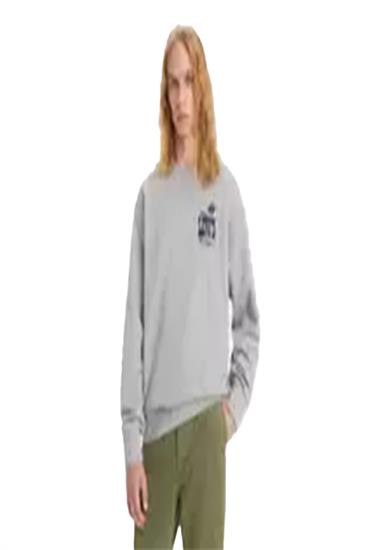 GRAPHIC SWEATSHIRT-BI BADGE BW 2 MID TONE HEATHER GREY